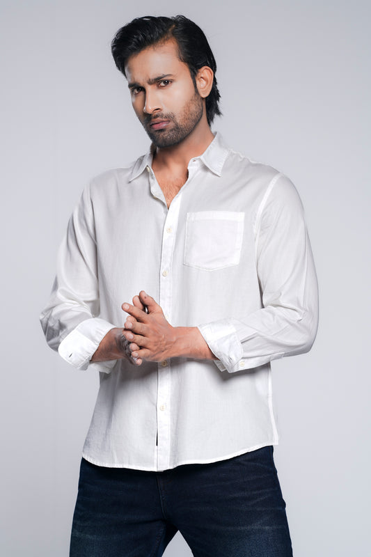 Regular Fit Solid Casual Cotton Shirt