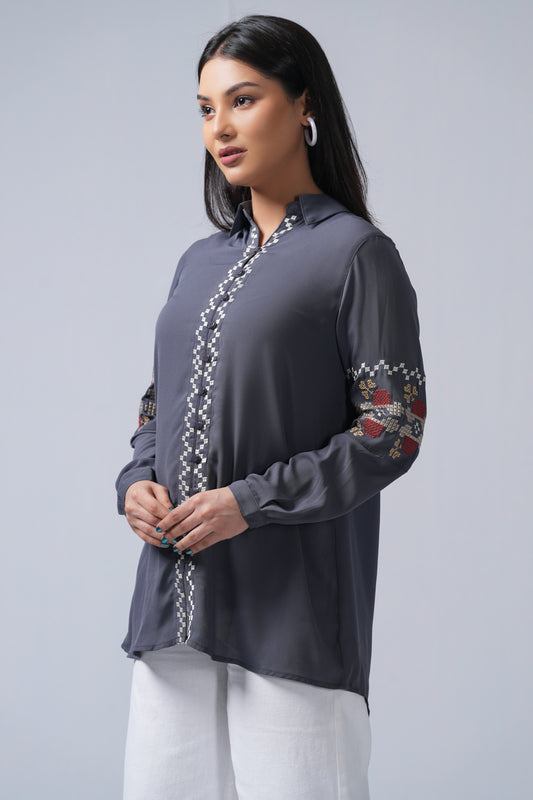 Relaxed Fit Georgette Casual Shirt