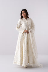 Heavy Embellished Two-Piece Formal Ethnic Set with Organza Dupatta