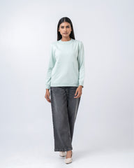 Regular Fit Solid Embroidered Sweatshirt