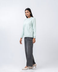 Regular Fit Solid Embroidered Sweatshirt