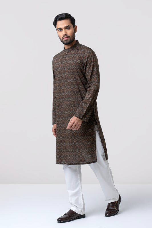 Regular Fit Printed Cotton Panjabi