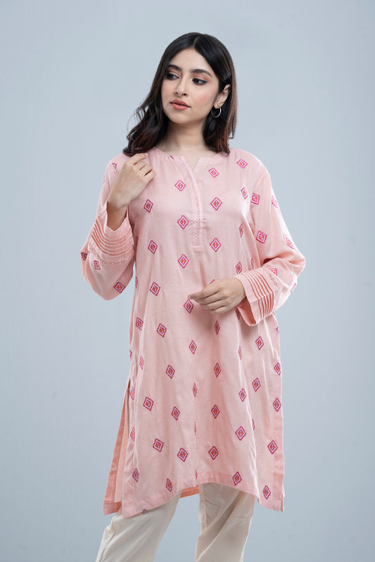 Relaxed Fit Embroidered Lawn Kurta