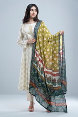 Smart Fit Embroidered Two-Piece Lawn with Silk Dupatta