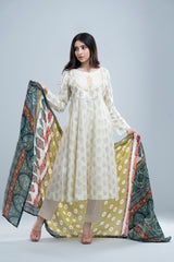 Smart Fit Embroidered Two-Piece Lawn with Silk Dupatta
