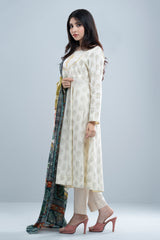 Smart Fit Embroidered Two-Piece Lawn with Silk Dupatta