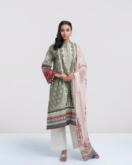 Smart Fit Printed Two-Piece Lawn with Chiffon Dupatta
