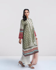 Smart Fit Printed Two-Piece Lawn with Chiffon Dupatta