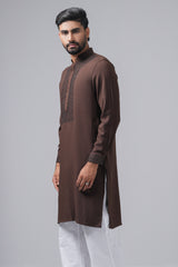 Regular Fit Cord-Embroidered Formal Panjabi