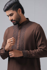 Regular Fit Cord-Embroidered Formal Panjabi