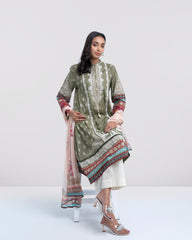 Smart Fit Printed Two-Piece Lawn with Chiffon Dupatta