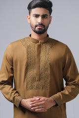 Regular Fit Cord-Embroidered Formal Panjabi