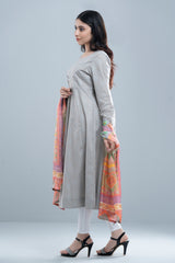 Smart Fit Embroidered Two-Piece Lawn with Silk Dupatta