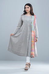 Smart Fit Embroidered Two-Piece Lawn with Silk Dupatta
