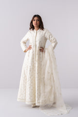 Heavy Embellished Two-Piece Formal Ethnic Set with Organza Dupatta