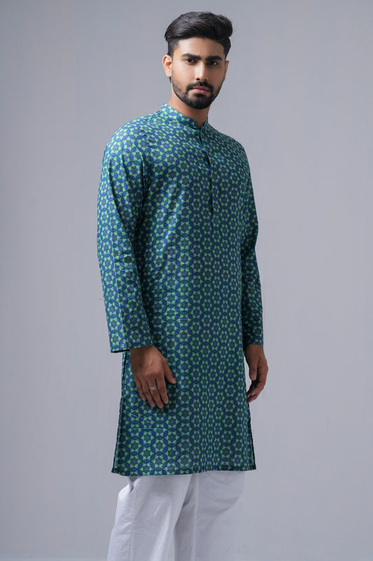 Slim Fit Printed Cotton Panjabi