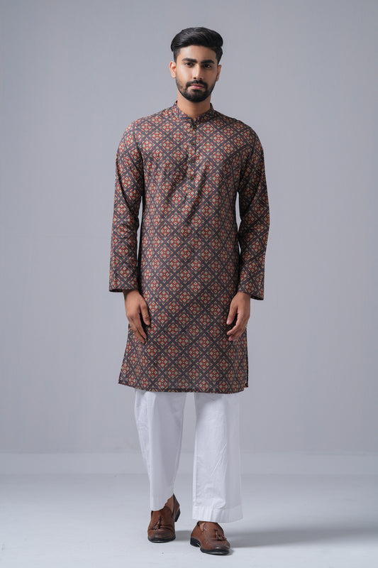 Slim Fit Printed Cotton Panjabi