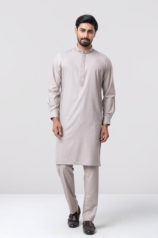 Regular Fit Embroidered Viscose Ethnic Kurta Set