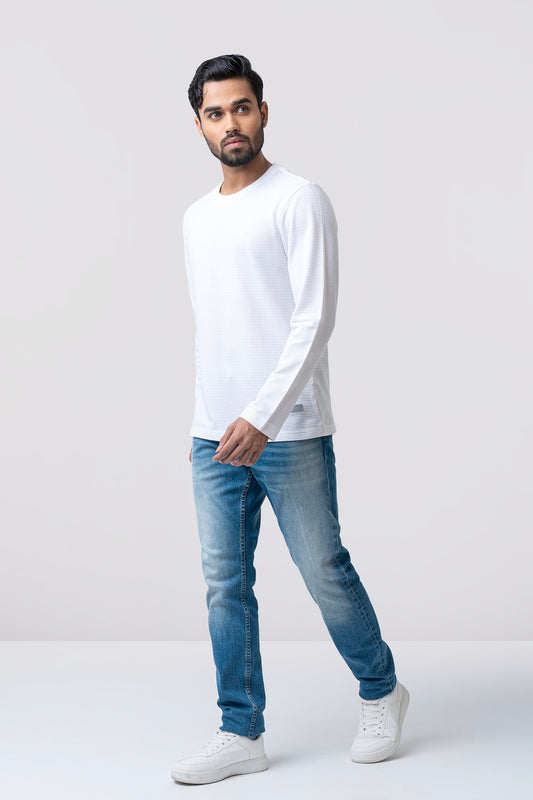 Regular Fit Ottoman Pique Striped T-Shirt