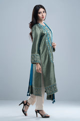 Smart Fit Embroidered Formal Two-Piece Ethnic Set with Organza Dupatta