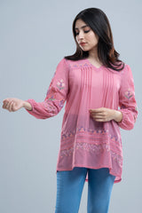 Regular Fit Georgette V-Neck Fashion Top