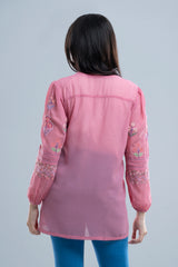 Regular Fit Georgette V-Neck Fashion Top