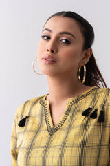 Oversized Fit Checkered Fashion Top