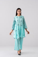 Smart Fit Floral Embroidered Two-Piece Semi-Formal Ethnic Set