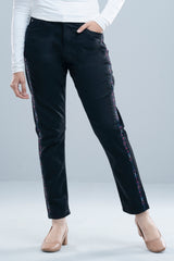 Slim Fit Embroidered Denim