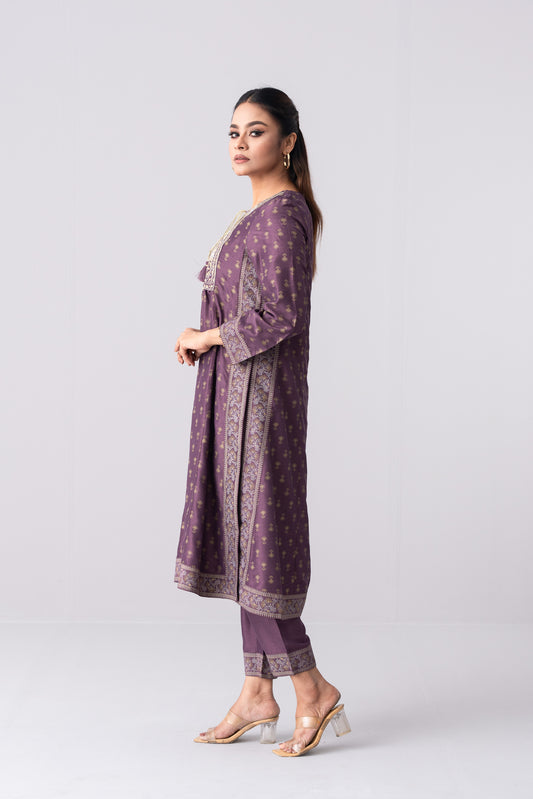 Ready-to-Wear Embroidered Two-Piece Formal Ethnic Set