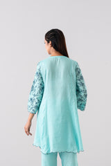 Smart Fit Floral Embroidered Two-Piece Semi-Formal Ethnic Set