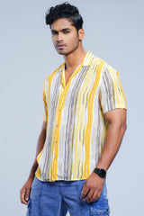 Regular Fit Printed Casual Shirt with Lapel Collar