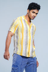 Regular Fit Printed Casual Shirt with Lapel Collar