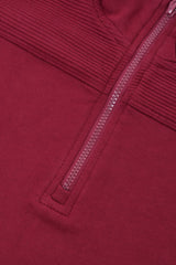 Regular Fit Half-Zipped Terry and Ottoman Jacket