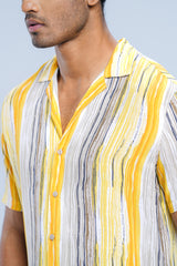 Regular Fit Printed Casual Shirt with Lapel Collar