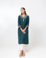Smart Fit Embroidered One-Piece Ethnic Kurta