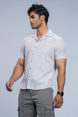 Regular Fit Solid Casual Shirt with Lapel Collar