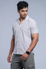 Regular Fit Solid Casual Shirt with Lapel Collar