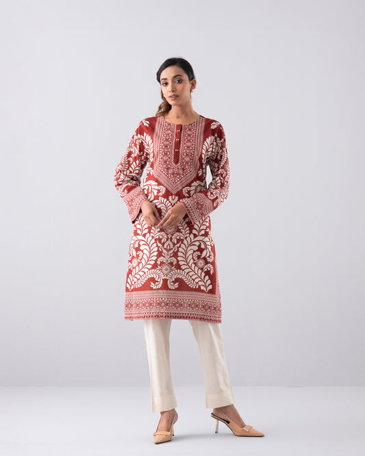 Relaxed Fit Printed One-Piece Lawn Kurta