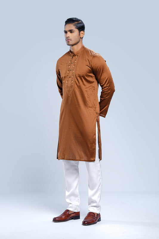 Regular Fit Dobby Fabric Semi-Formal Panjabi