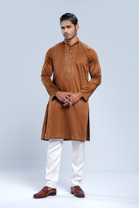 Regular Fit Dobby Fabric Semi-Formal Panjabi