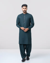 Regular Fit Embroidered Semi-Formal Kabli Set