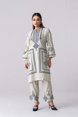Relaxed Fit Embroidered and Printed Two-Piece Semi-Formal Ethnic Set