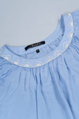 Relaxed Fit Embroidered Viscose Fashion Top