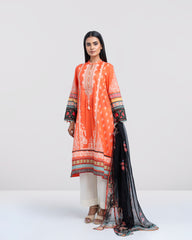 Smart Fit Digital Printed Two-Piece Lawn with Chiffon Dupatta