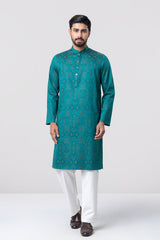 Regular Fit Jacquard Cotton Semi-Formal Panjabi
