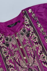 Smart Fit Embroidered Formal Two-Piece Ethnic Set with Organza Dupatta