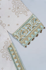 Relaxed Fit Three-Piece Lawn with Printed Palazzo