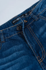 Wide-Leg Embroidered Denim