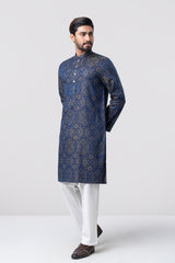 Regular Fit Jacquard Cotton Semi-Formal Panjabi